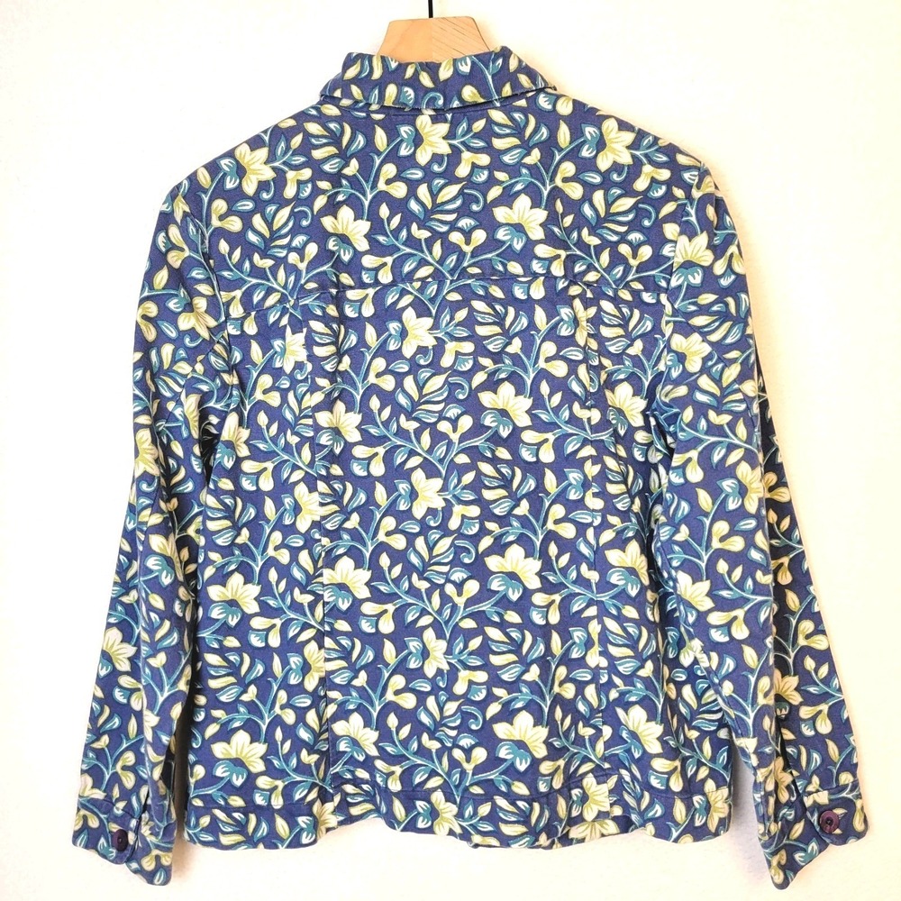 VTG 90s Appleseed's Floral Jacket L Cotton Botanical Boho Cottagecore Grandma - Picture 4 of 10